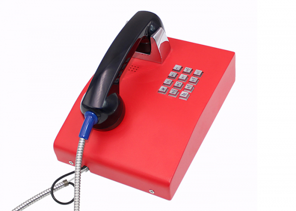 J&R JR206-FK-SIP Anti-vandal Telephone, Keypad, Red