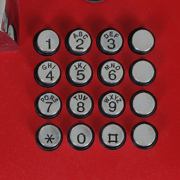 J&R JR207-FK-Analog Anti-vandal Telephone, Keypad (16), Red