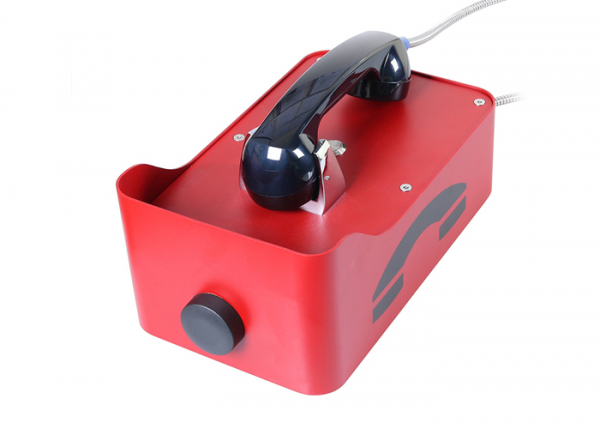J&R JR210-1B-4G Anti-vandal Telephone, 1 Button, Speed dial Phone, Red