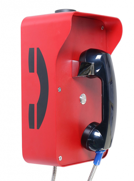 J&R JR210-1B-4G Anti-vandal Telephone, 1 Button, Speed dial Phone, Red