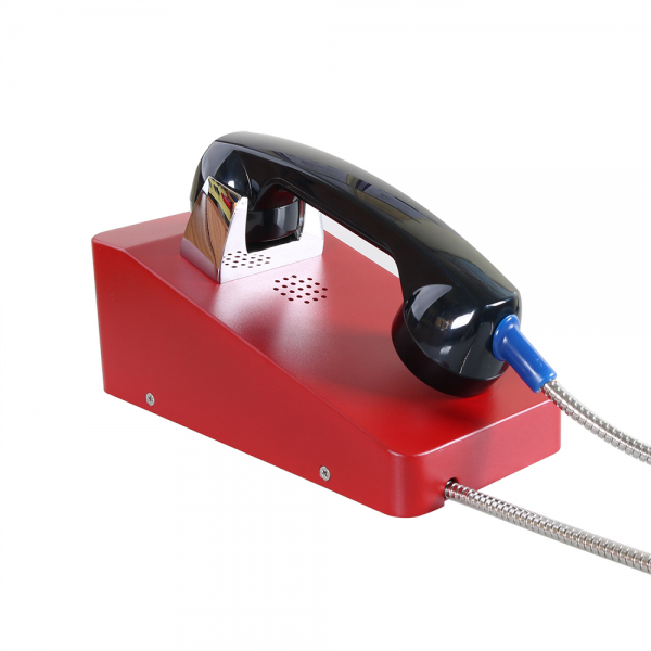 J&R JR211-CB-4G Anti-vandal Telephone, CB without Keypad, Red