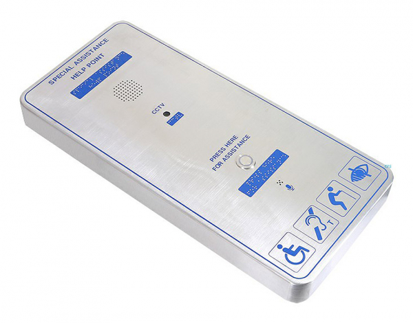 J&R JR315-SC-P-4G Emergency Help Point, 2 Button, Autodial-Phone, stainless steel/Blue