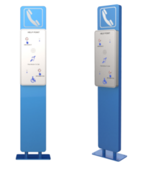 J&R JR315-SC-P-4G Notrufsäule, 2 Tasten, Edelstahl/Blau