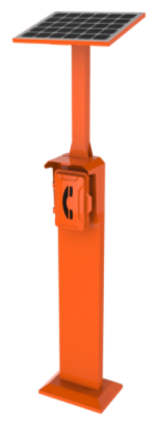 J&R JR102-SC-SP-4G Notrufsäule, Wetterfestes Notruftelefon, Solarpanel