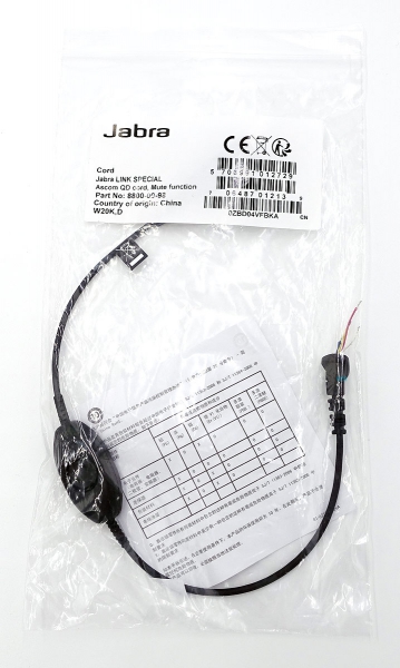 Jabra QD to open End for Ascom with Mute function 8800-00-98 NEW 7