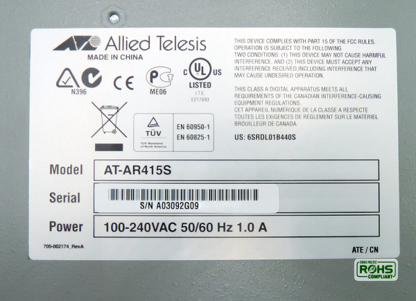 Allied Telesis AR415S VPN Secure Modular Router Refurbished