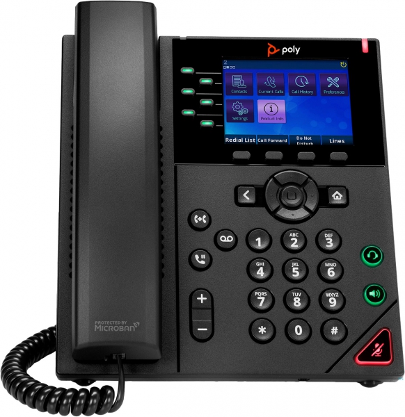 Poly VVX 350 6-line Desktop Business IP Phone, mit EU/ANZ/UK Netzteil OBi Edition 2200-48832-125