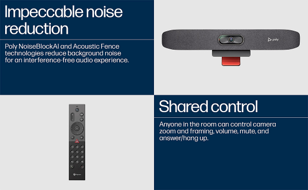 Poly Studio R30 PLUS USB Video Bar +PSU, +USB-C Dock G5, +Bluetooth Remote control 9U3T1AA
