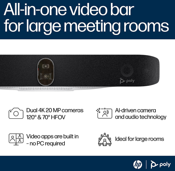 Poly Studio X72 All-In-One 4K Video Bar No Radio A4MA5AA#AC3
