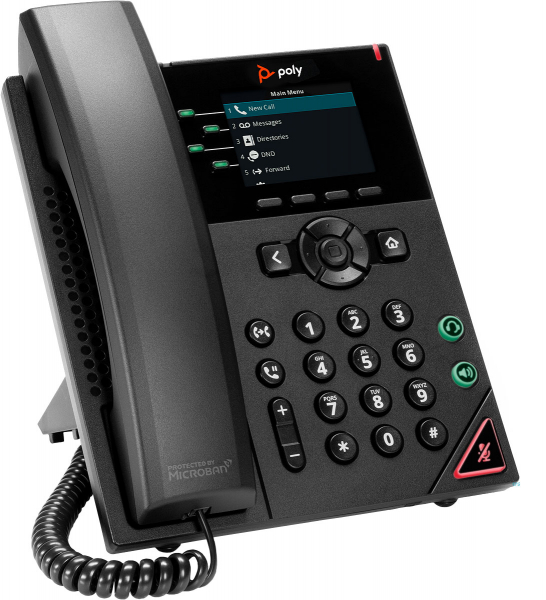 Poly OBi VVX 250 4-Line IP Phone, PoE, with Power Supply EMEA INTL 89K69AA#ABB, 2200-48822-125