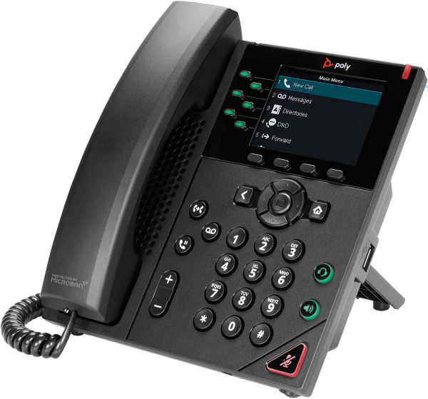 Poly OBi VVX 350 6-Line IP Phone, PoE, mit Netzteil EMEA INTL 89K70AA#ABB, 2200-48832-125