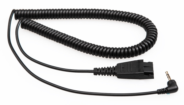 VT QD-2.5mm plug, Coiled PVC, Length 3 meter, with 3 poles, for Panasonic, Grandstream VT-QD01052