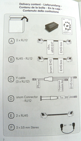 Snom Headset Adapter EHS for the control of wireless headsets for snom 320, snom 370, snom 82x, snom 870, SNOM 7xx 2362