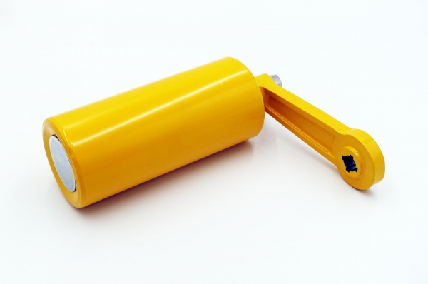 DUK Schalthebel für Förderband-Schieflaufschalter Typ LHR..., mit Laufrolle 250 mm, gelb beschichtet E5102