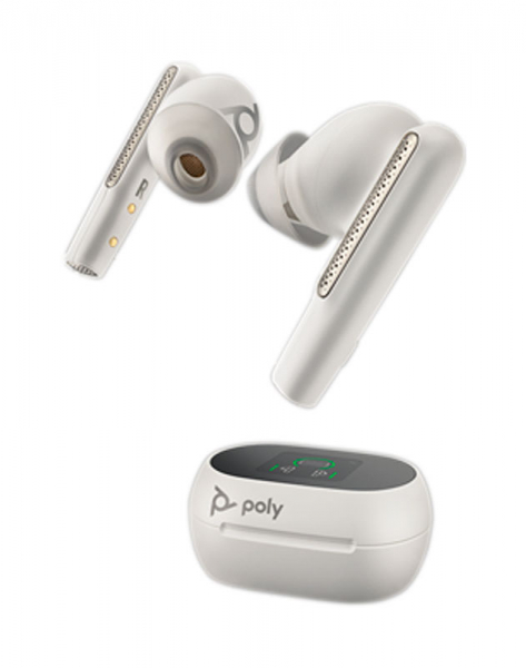 Poly Voyager Free 60+ UC M White Sand Ohrstöpsel +BT700 USB-A Adapter +Touchscreen Lade-Case 7Y8G7AA, 216755-01