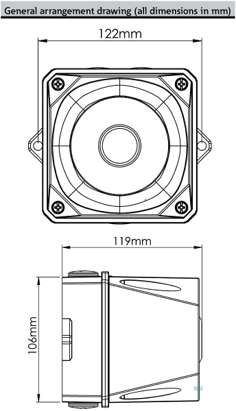 FHF Sounder X10 Mini 10-60 VDC dark grey body 21531813