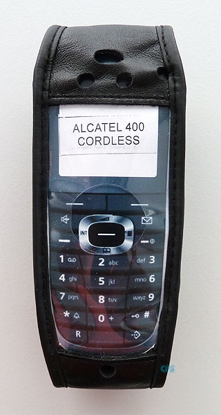 Alcatel 400 DECT phone case Leather case with rotating clip opening at the bottom NEW