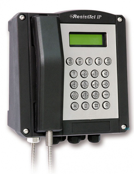FHF Ex-Telephone ExResistTel IP4, black with armored cord, Inmetro FHF114442220