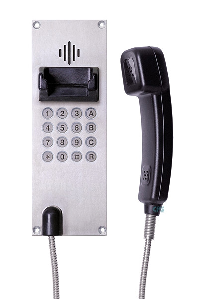 FHF Wetterfestes Telefon FernTel-W schwarz mit Tastatur mit Panzerschnur 11264431