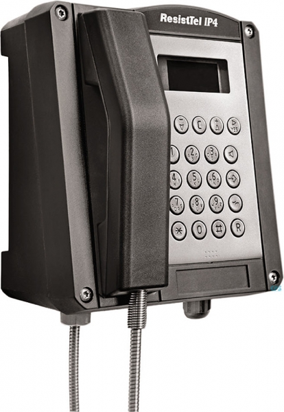 FHF Wetterfestes Telefon ResistTel IP4, schwarz mit Relais + 2x LAN FHF114412220