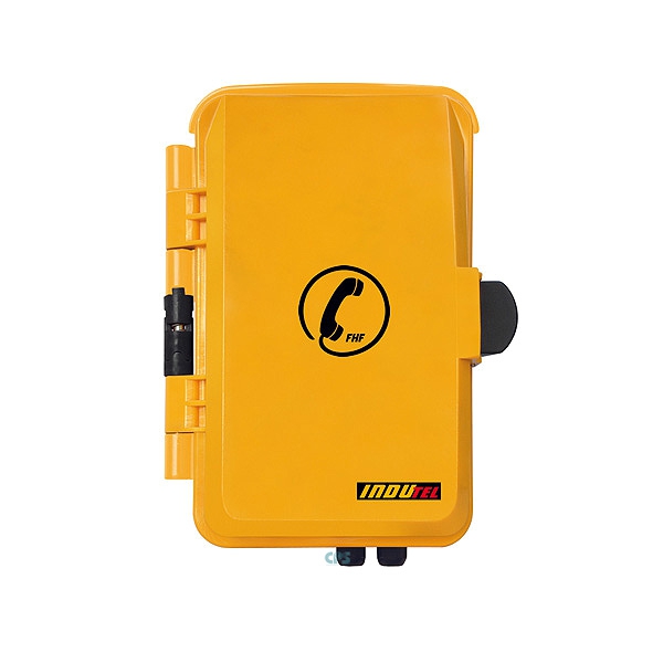 FHF Wetterfestes Telefon InduTel gelb Kunststoffgehäuse mit Schutztür 11264501