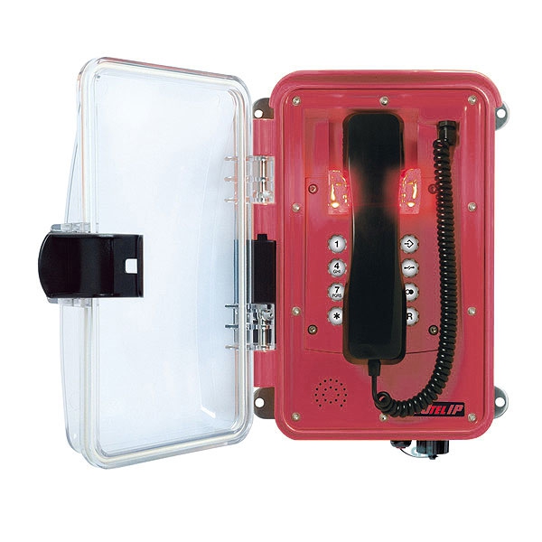 FHF Weatherproof Telephone InduTel-LED UL red with visual indication 112645060290