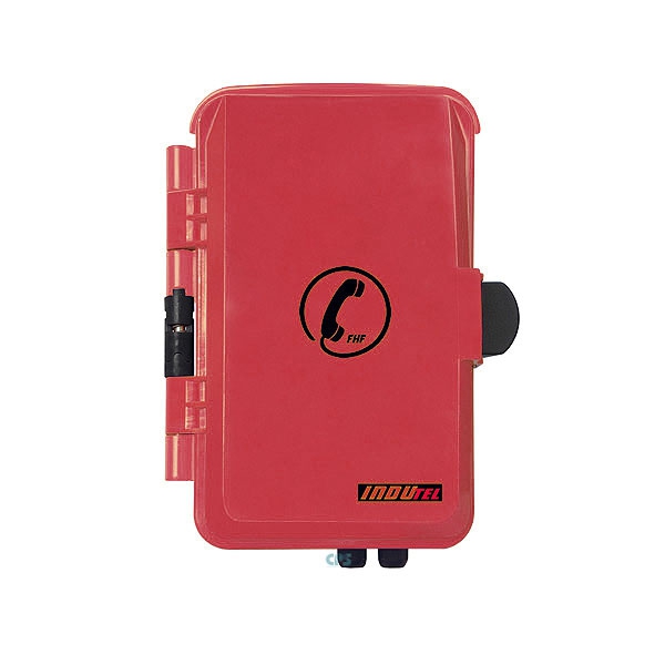 FHF Wetterfestes Telefon InduTel rot Kunststoffgehäuse mit Schutztür UL-Ausführung 1126450102