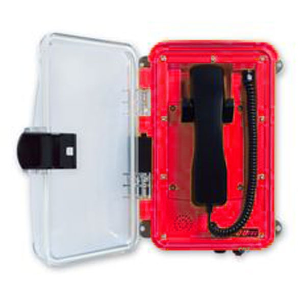 FHF Weatherproof Telephone InduTel ZB red synth. hous. w. clear-transp. protect. door without keyp. 1126450502