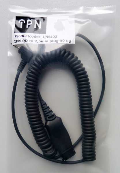 IPN QD to 2,5mm 90 degrees jack plug IPN102