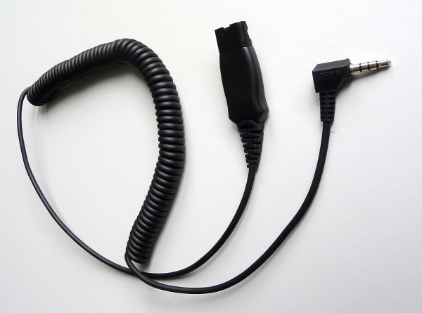 IPN QD to 3,5mm 90 degrees jack plug with 3 rings (Smartphone, iPhone) IPN104