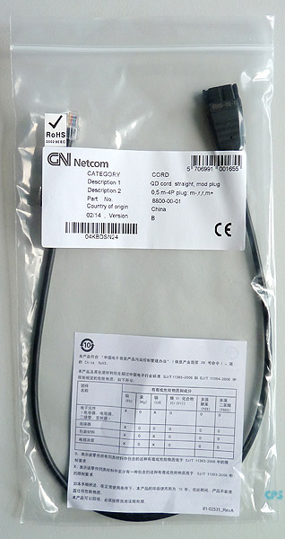 Jabra QD on RJ10 smooth 0,5 meters Rule occupancy 8800-00-01