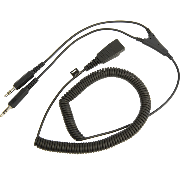 Jabra QD to 2x 3,5mm jack plug spirally 0,5-2 meters 8734-599