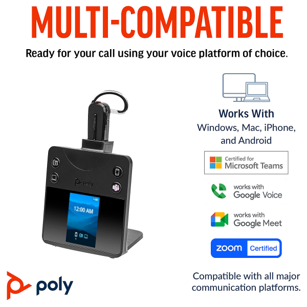 Poly Savi 8445 Office Microsoft Teams DECT Convertible Headset EMEA 8L5B6AA#ABB, 2-221108-205