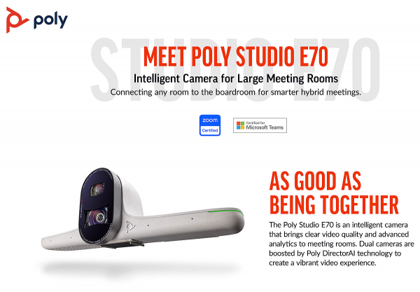 Poly Studio Large Room Kit für MS Teams Studio E70 Smart Kamera mit GC8 (ABB) 9C946AA, 7230-87720-101