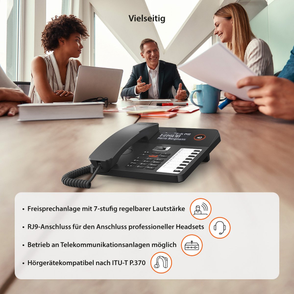 Gigaset DESK 800A schwarz, LC-Display, Anrufbeantworter, Freisprechen, RJ-9 Headsetport S30350-H225-B101
