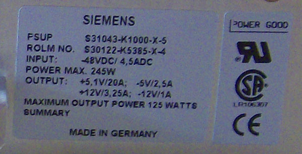 PSUP Netzteil Stromversorgung S30122-K5385-X-5 Refurbished