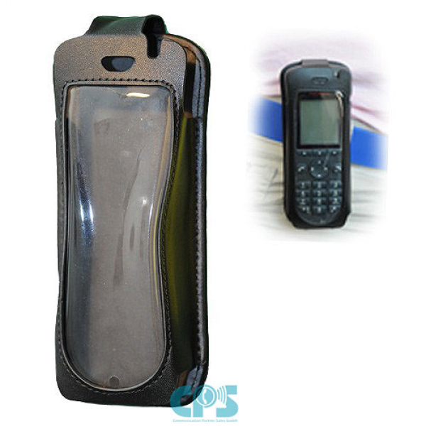 Phone Leather Case Leather bag for ASCOM d41 with rotating clip black NEW