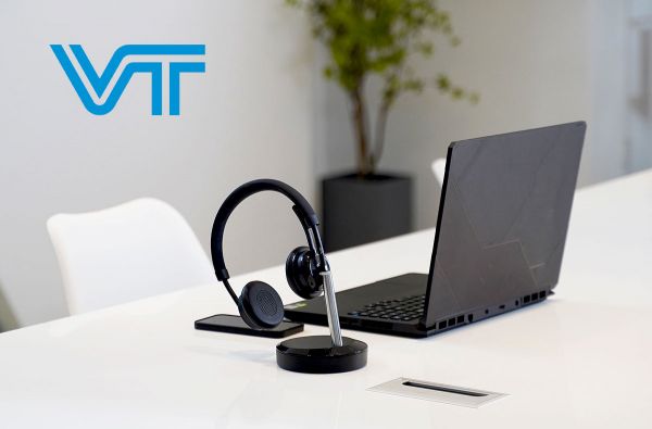VT X300 BT Duo / Stereo Headset +BT 100U dongle with Base Station, Base Station with Smartphone charging