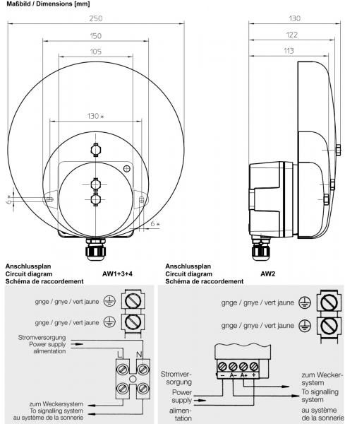 FHF Signalwecker AW 1 12 VAC 250 FS 21162302